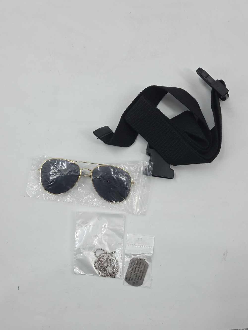 Kids Green Aviator Pilot Costume Jumpsuit with Sunglasses, Dog Tag & Belt - Picture 14 of 16